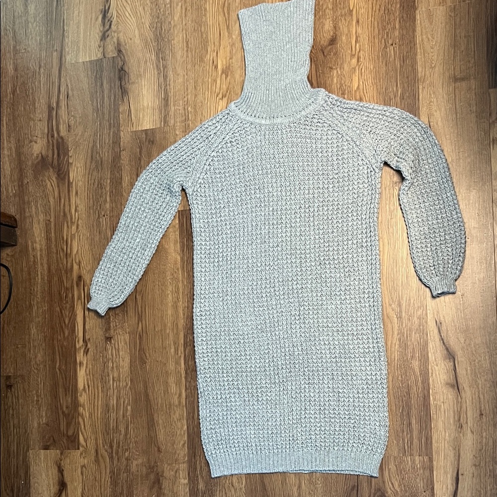 BDG Light Gray Cowl Neck Sweater Dress